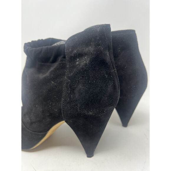 LOEFFLER RANDALL Women 8.5 Simone Suede Gathered Ankle Bootie Black EUC - Picture 3 of 10